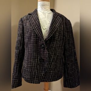 Vintage Coldwater Creek Black/White Blazer Jacket 16